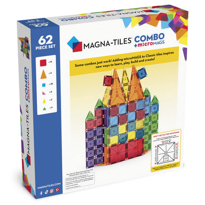 Magna-Tiles Combo + microMAGS - 62 Piece Set