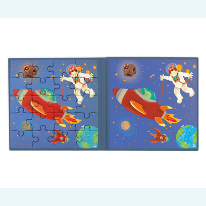 Magnetic Puzzle Book To Go - Space