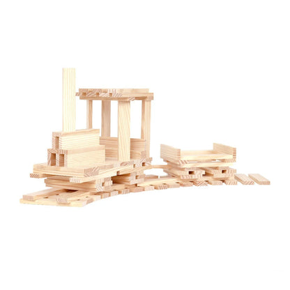 KAPLA Blocks Building Planks - 100 Natural Set - Wooden Case