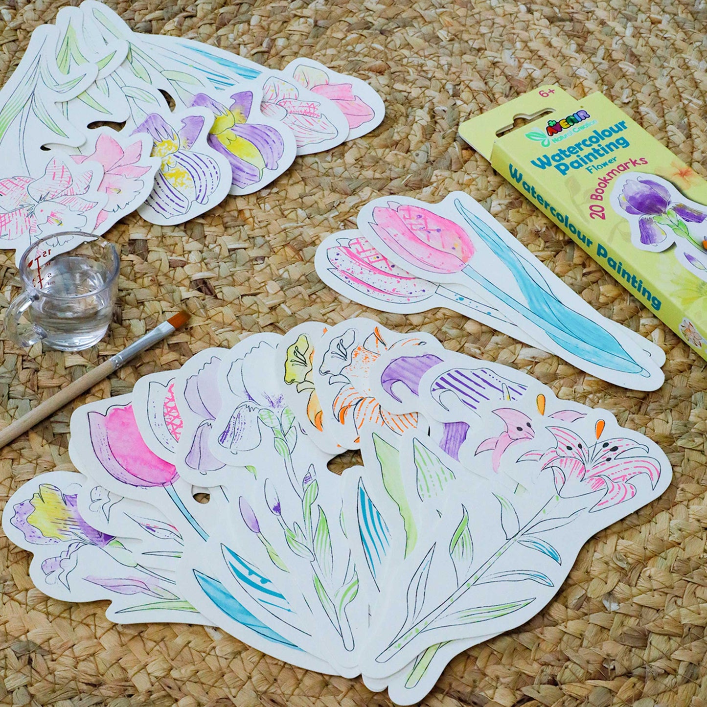 Paint by Water – Flower Bookmarks