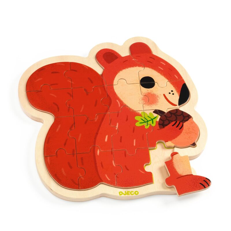 16 piece Squirrel Wooden Jigsaw Puzzle