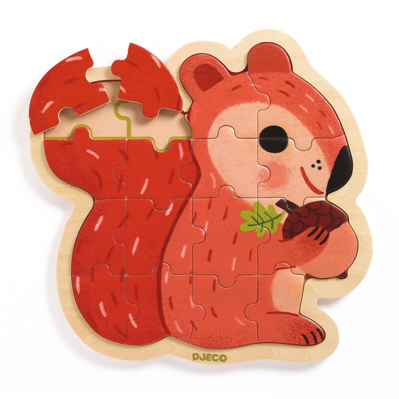 16 piece Squirrel Wooden Jigsaw Puzzle