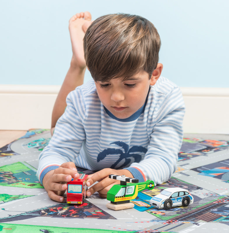 'Emergency Vehicles' Wooden Car Set