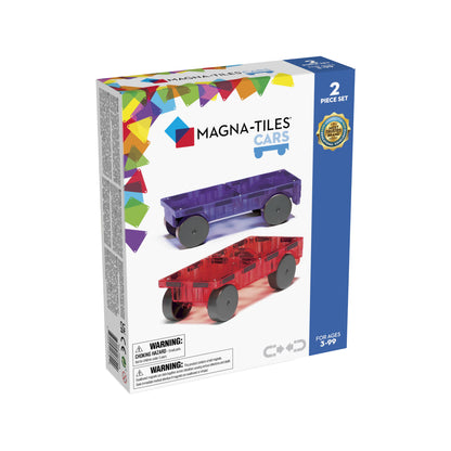 Magna-Tiles - Set Pengembangan 2 Keping Kereta - Ungu dan Merah