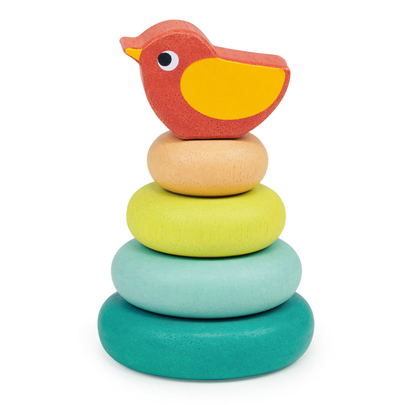 Mini Wooden Stacker with Bird