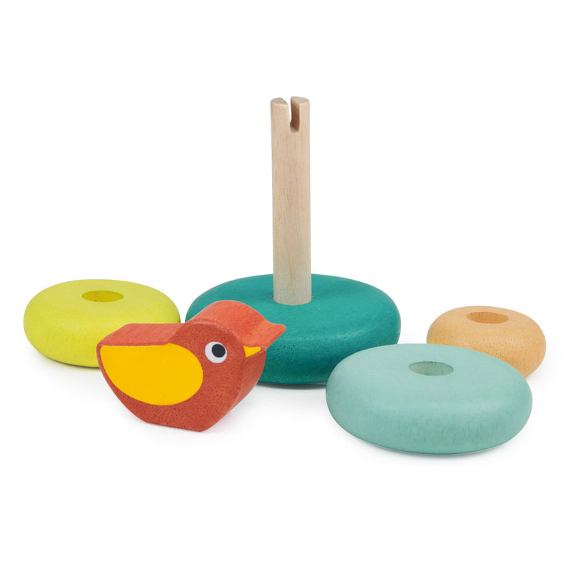 Mini Wooden Stacker with Bird