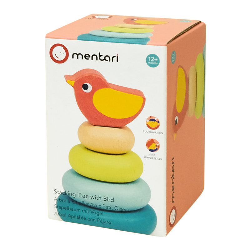 Mini Wooden Stacker with Bird