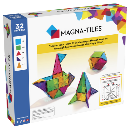 Magna-Tiles – Clear Colours – 32 Piece Set