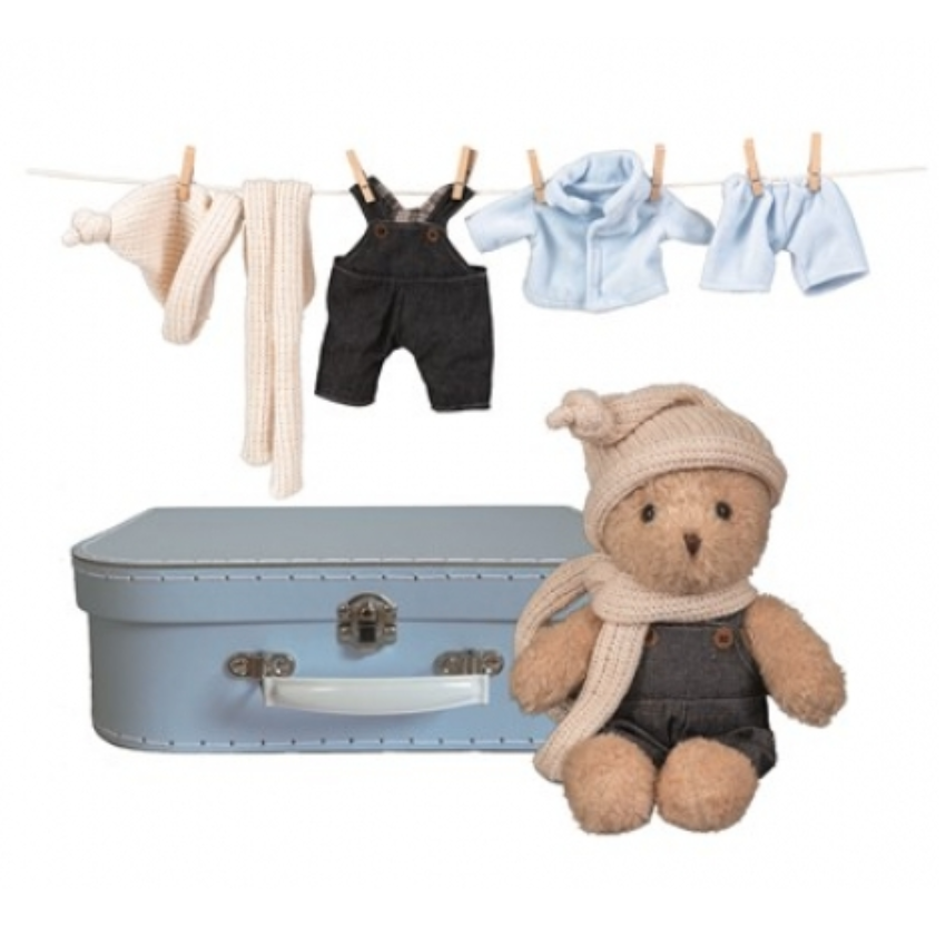 'Morris' 28cm Teddy Bear with Clothes and Case