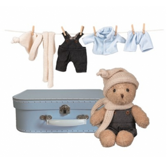 'Morris' 28cm Teddy Bear with Clothes and Case