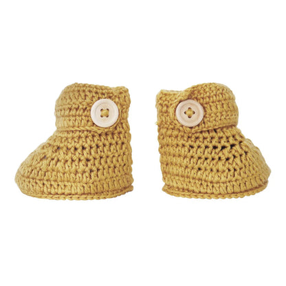 Turmeric Crochet Bonnet and Bootie Set