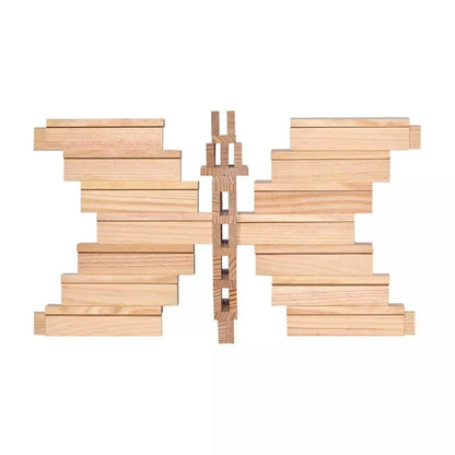 KAPLA Blocks Building Planks - 100 Natural Set - Wooden Case