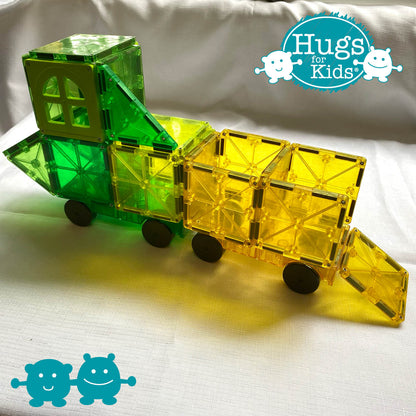 Magna-Tiles - Set Pengembangan 2 Keping Kereta - Kuning dan Hijau