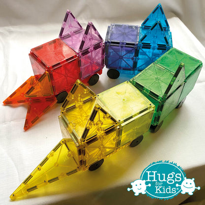 Magna-Tiles - Set Pengembangan 2 Keping Kereta - Kuning dan Hijau