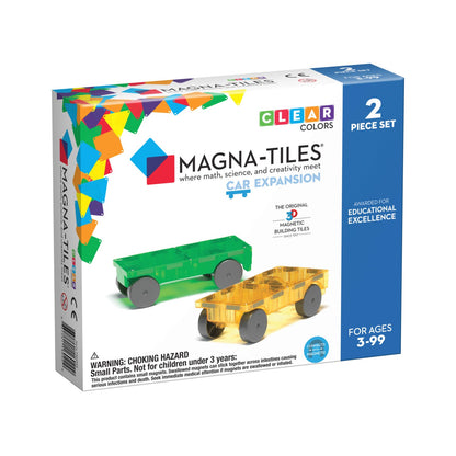 Magna-Tiles - Cars 2-Piece Expansion Set - Yellow and Green