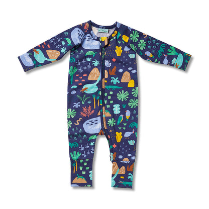 Suit Zip Bayi - 'Beach Forest' - Lengan Panjang