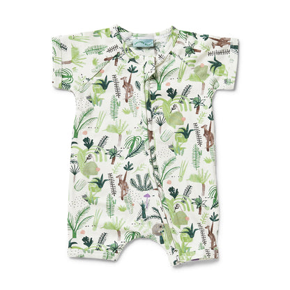 Suit Zip Bayi - 'Fern Gully' - Lengan Pendek