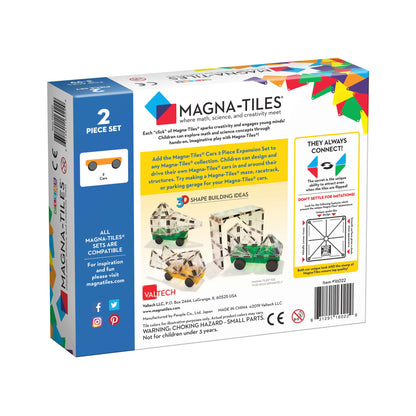 Magna-Tiles - Cars 2-Piece Expansion Set - Yellow and Green