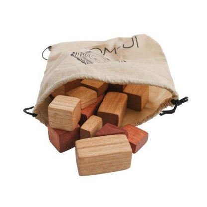 In-wood Bag of Blocks, assorted, 26 pcs