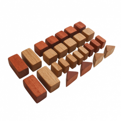 In-wood Bag of Blocks, assorted, 26 pcs