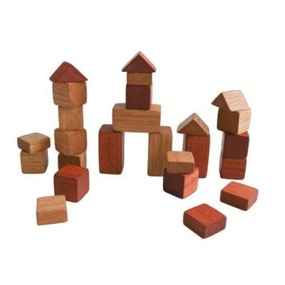 In-wood Bag of Blocks, assorted, 26 pcs