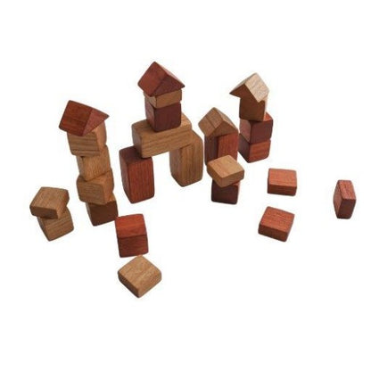 In-wood Bag of Blocks, assorted, 26 pcs