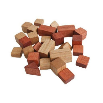 In-wood Bag of Blocks, assorted, 26 pcs