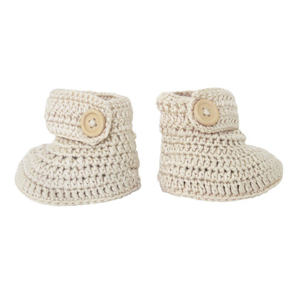 Vanille-Häkelhauben- und Bootie-Set